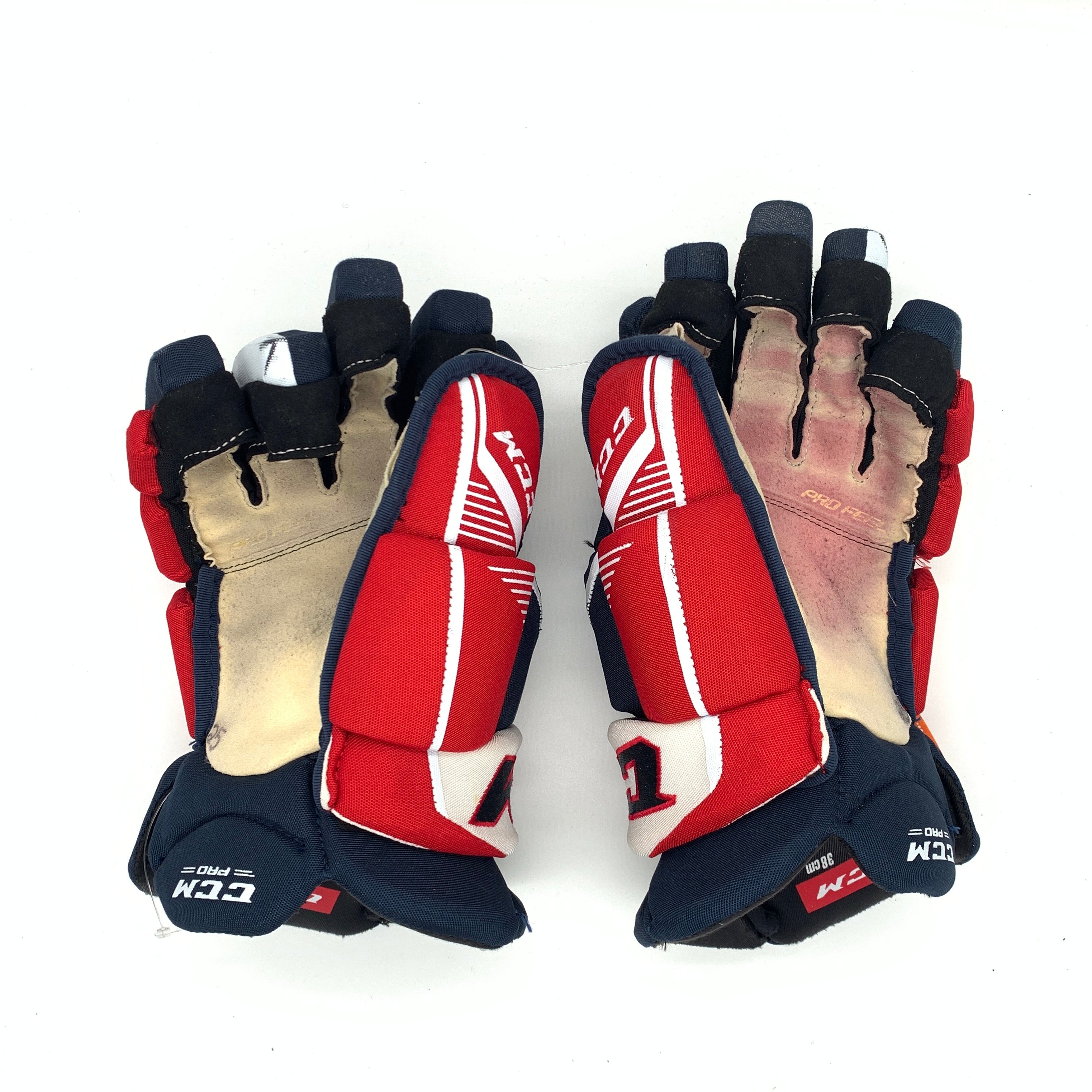 CCM HGJS - Gant d'occasion NHL Pro Stock - Capitals de Washington - Dylan Mcilrath (bleu marine/rouge/blanc)